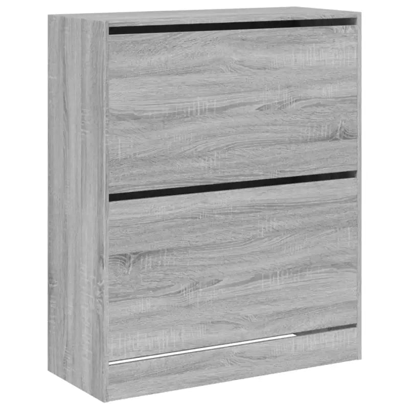 Schoenenkast 80X34X96,5 Cm Bewerkt Hout Eikenkleur Grijs Sonoma