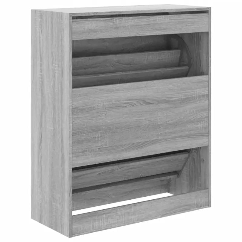 Schoenenkast 80X34X96,5 Cm Bewerkt Hout Eikenkleur Grijs Sonoma