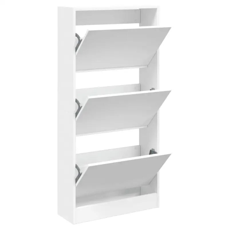 Schoenenkast 60X21X125,5 Cm Bewerkt Hout Wit