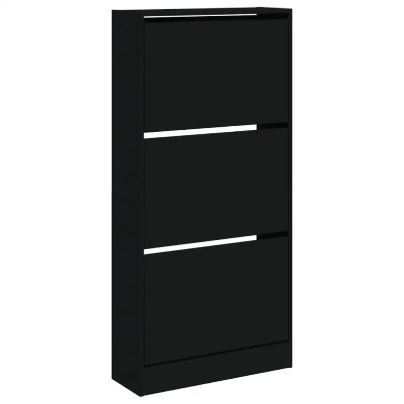 Schoenenkast 60X21X125,5 Cm Bewerkt Hout Zwart