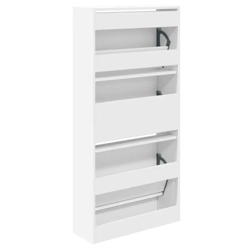 Schoenenkast 60X21X125,5 Cm Bewerkt Hout Wit