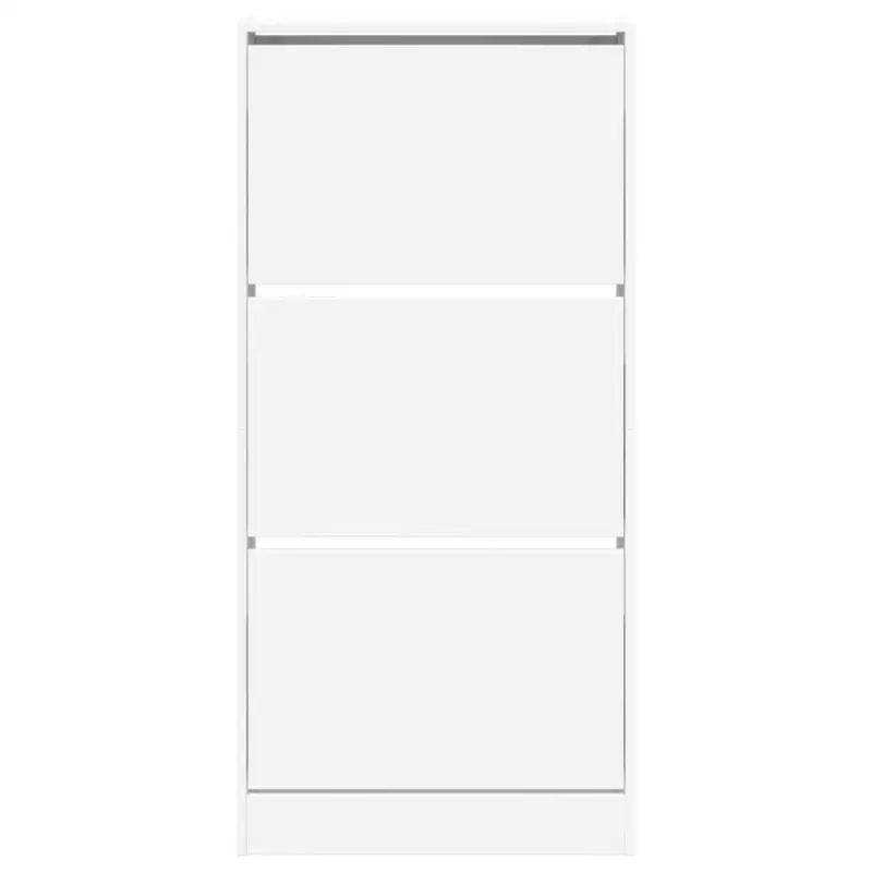 Schoenenkast 60X21X125,5 Cm Bewerkt Hout Wit