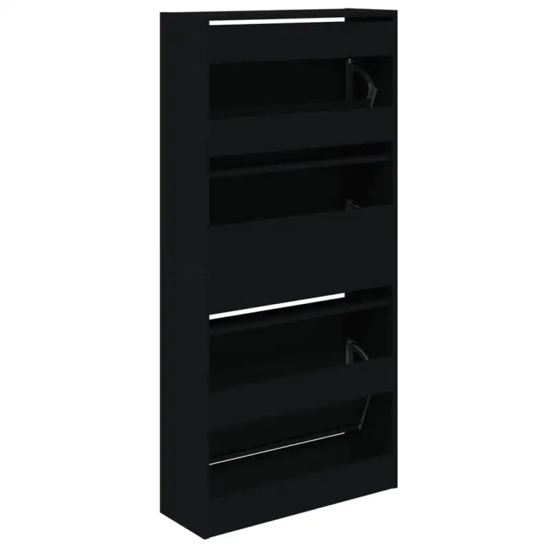 Schoenenkast 60X21X125,5 Cm Bewerkt Hout Zwart