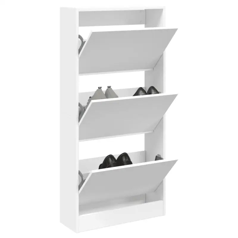 Schoenenkast 60X21X125,5 Cm Bewerkt Hout Wit