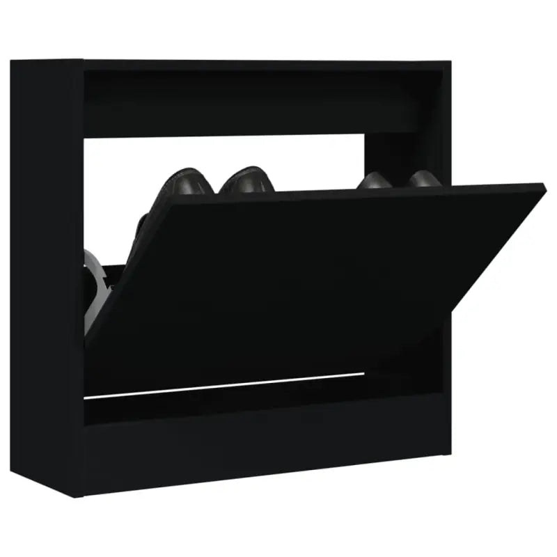 Schoenenkast 60X21X125,5 Cm Bewerkt Hout Zwart