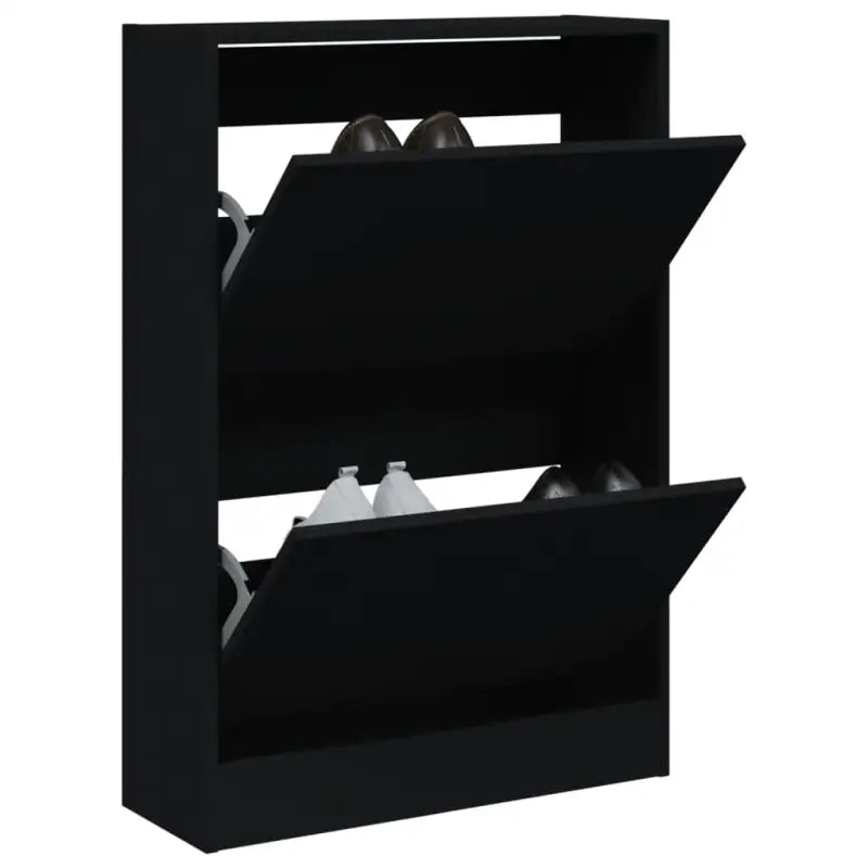 Schoenenkast 60X21X125,5 Cm Bewerkt Hout Zwart