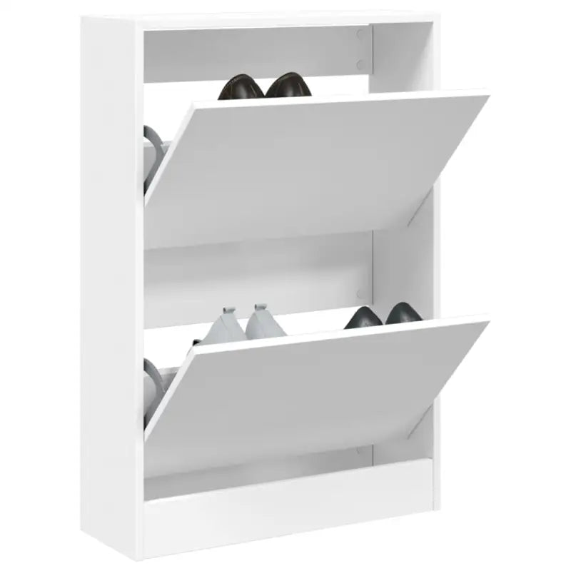 Schoenenkast 60X21X125,5 Cm Bewerkt Hout Wit