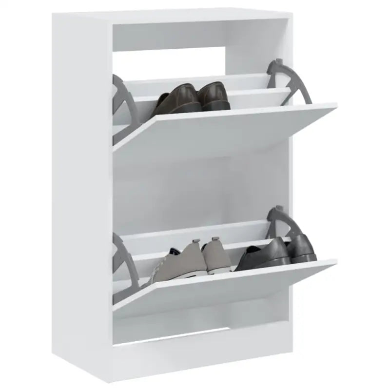 Schoenenkast 60X21X125,5 Cm Bewerkt Hout Wit