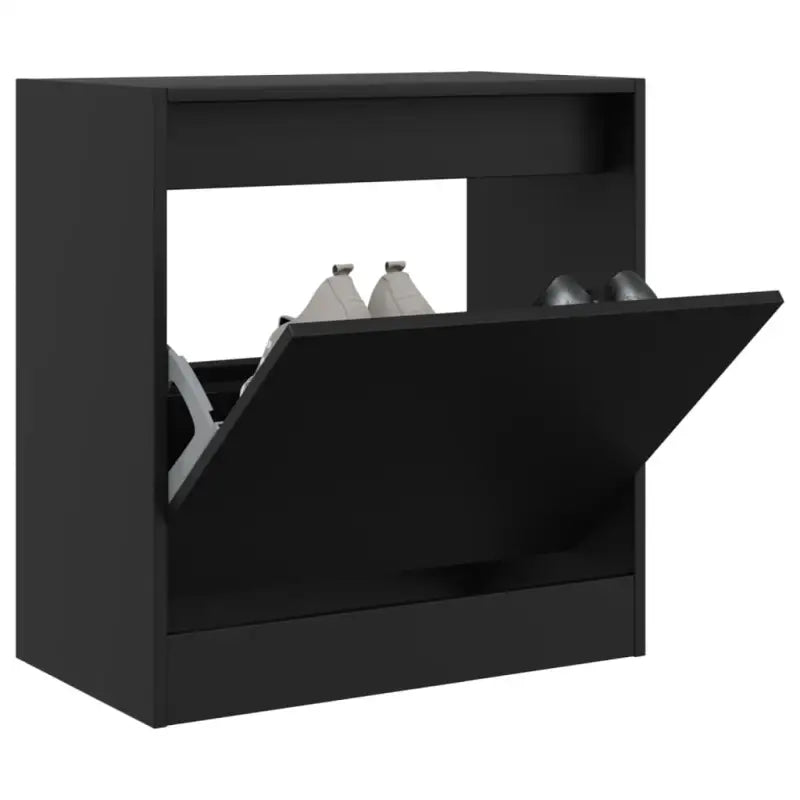 Schoenenkast 60X21X125,5 Cm Bewerkt Hout Zwart
