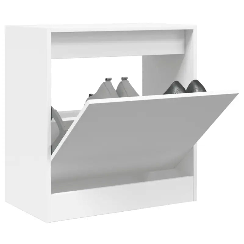 Schoenenkast 60X21X125,5 Cm Bewerkt Hout Wit