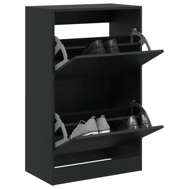 Schoenenkast 60X21X125,5 Cm Bewerkt Hout Zwart