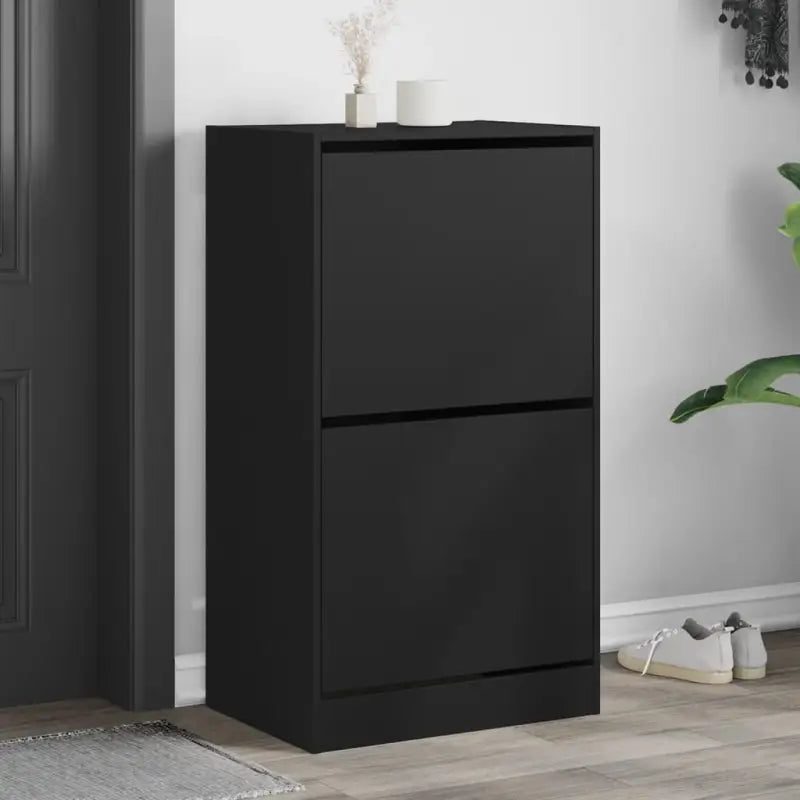 Schoenenkast 60X21X125,5 Cm Bewerkt Hout Zwart