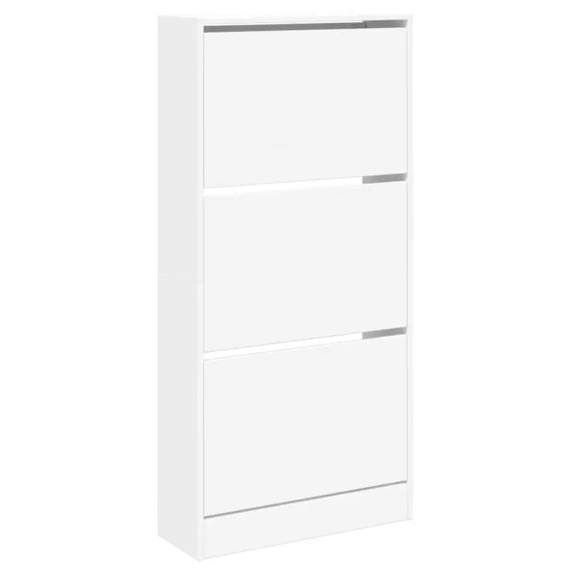 Schoenenkast 60X21X125,5 Cm Bewerkt Hout Wit
