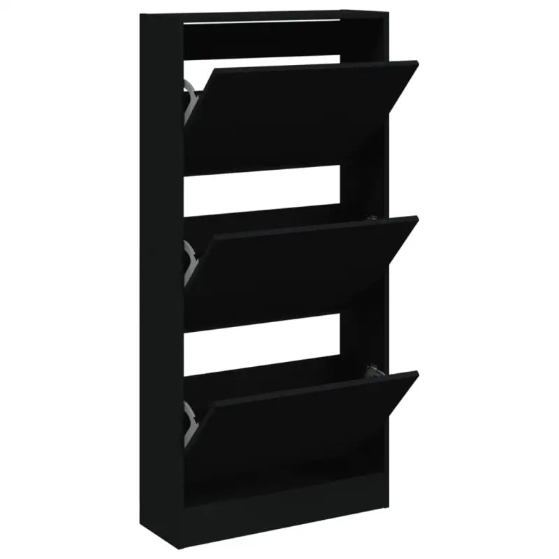 Schoenenkast 60X21X125,5 Cm Bewerkt Hout Zwart