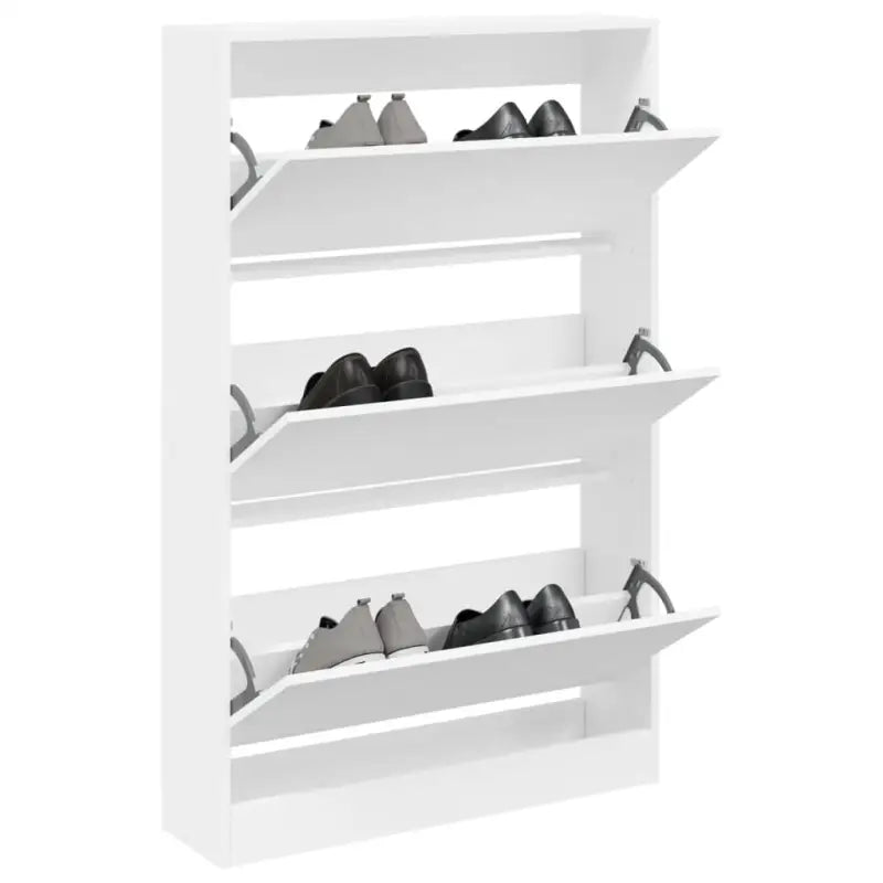Schoenenkast 60X21X125,5 Cm Bewerkt Hout Wit