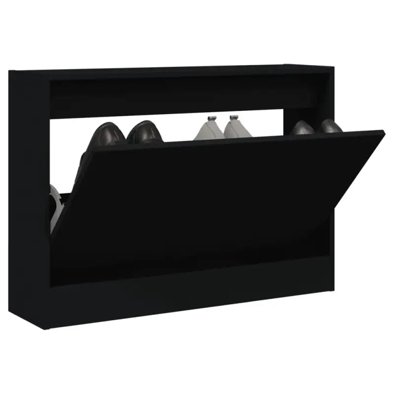 Schoenenkast 60X21X125,5 Cm Bewerkt Hout Zwart