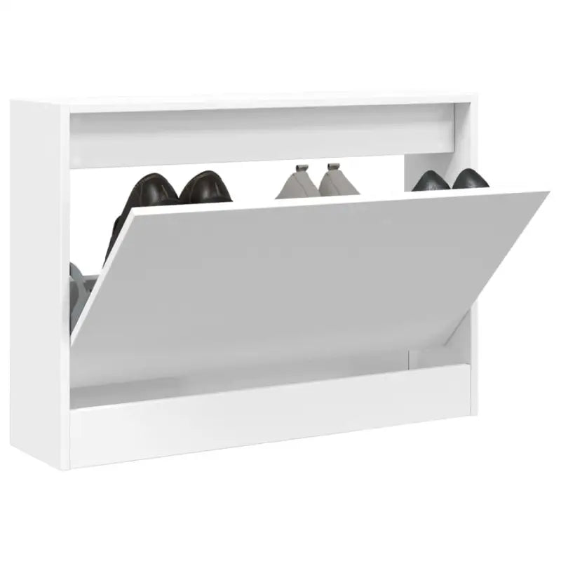 Schoenenkast 60X21X125,5 Cm Bewerkt Hout Wit