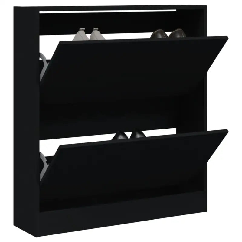 Schoenenkast 60X21X125,5 Cm Bewerkt Hout Zwart