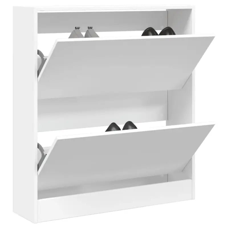 Schoenenkast 60X21X125,5 Cm Bewerkt Hout Wit