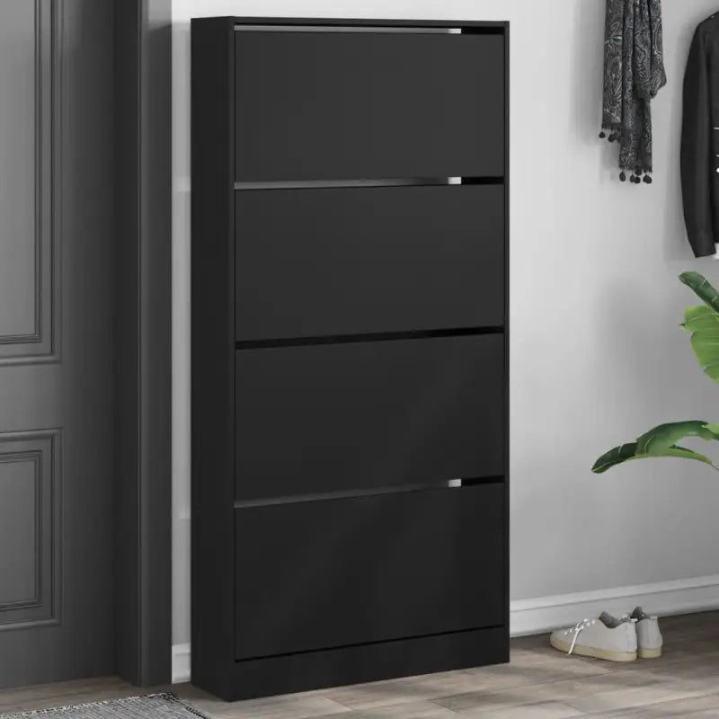 Schoenenkast 60X21X125,5 Cm Bewerkt Hout Zwart