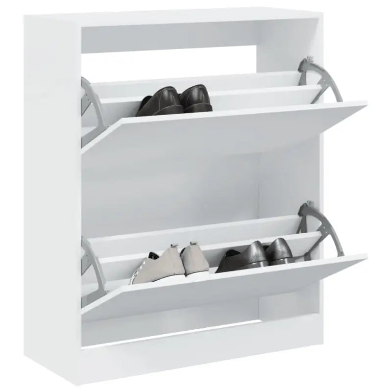 Schoenenkast 60X21X125,5 Cm Bewerkt Hout Wit