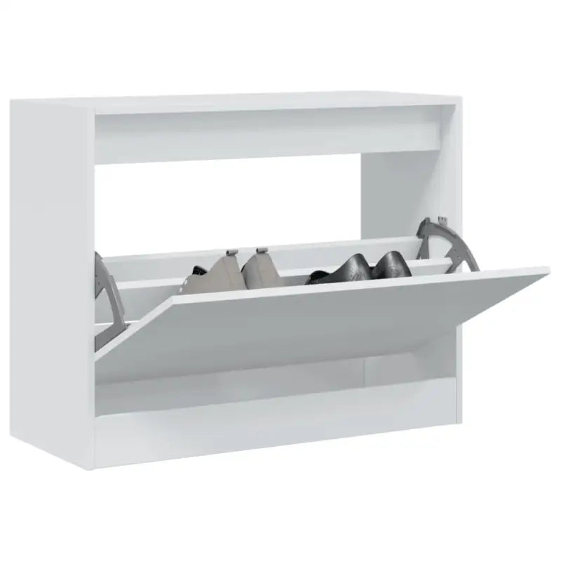 Schoenenkast 60X21X125,5 Cm Bewerkt Hout Wit