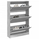 Compact schoenenkast van bewerkt hout voor smalle ruimtes - Grijs sonoma / 80 x 21 x 125.5 cm / 1 - Schoenenrekken