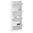 Compact schoenenkast van bewerkt hout voor smalle ruimtes - Wit / 60 x 21 x 163.5 cm / 1 - Schoenenrekken