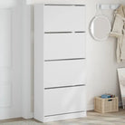 Compact schoenenkast van bewerkt hout voor smalle ruimtes - Wit / 80 x 34 x 187.5 cm / 1 - Schoenenrekken