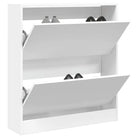 Compact schoenenkast van bewerkt hout voor smalle ruimtes - Wit / 80 x 21 x 87.5 cm / 1 - Schoenenrekken