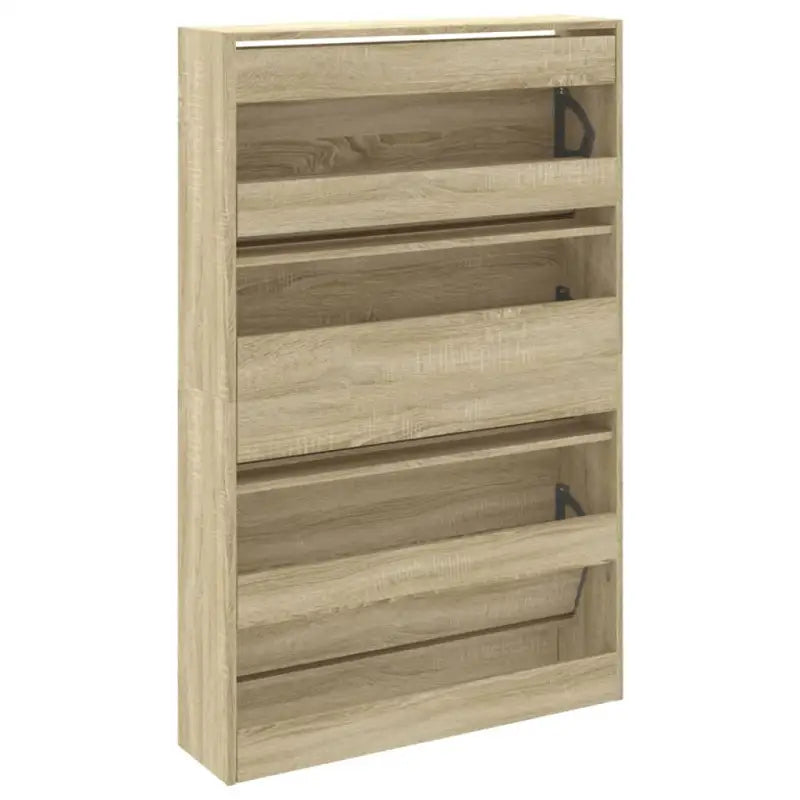 Schoenenkast 80X21X125,5 Cm Bewerkt Hout Kleurig Sonoma Eiken