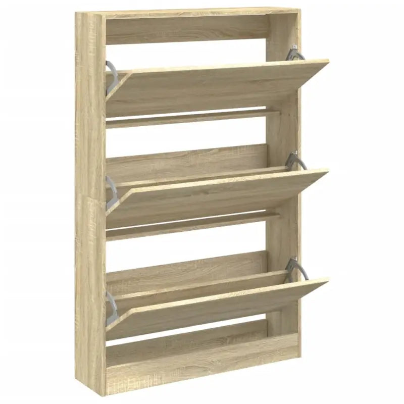 Schoenenkast 80X21X125,5 Cm Bewerkt Hout Kleurig Sonoma Eiken