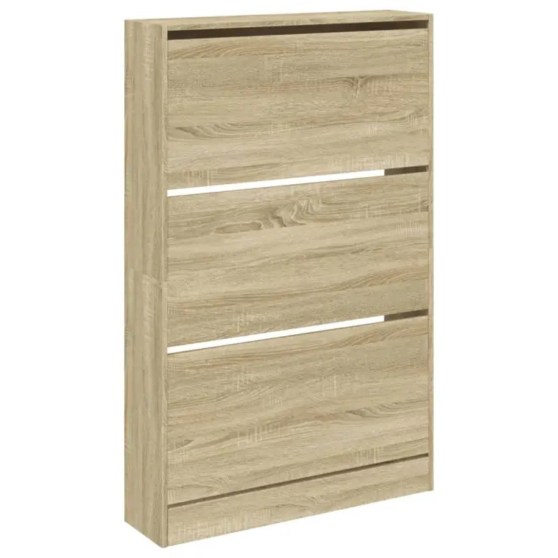 Schoenenkast 80X21X125,5 Cm Bewerkt Hout Kleurig Sonoma Eiken