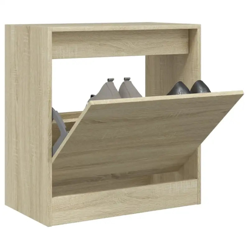 Schoenenkast 80X21X125,5 Cm Bewerkt Hout Kleurig Sonoma Eiken