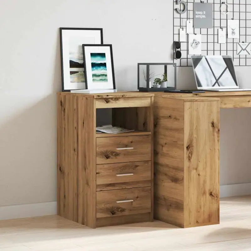 Compacte opbergkast van bewerkt hout voor kleine ruimtes - artisanaal eikenkleurig / 1 - Opbergkasten & lockerkasten