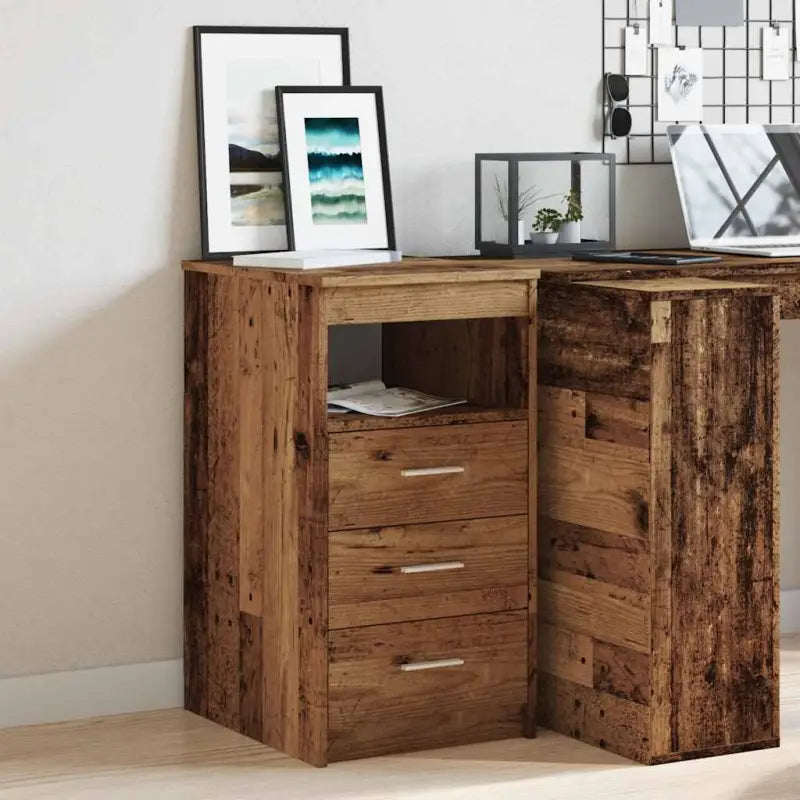 Compacte opbergkast van bewerkt hout voor kleine ruimtes - Oud hout / 1 - Opbergkasten & lockerkasten