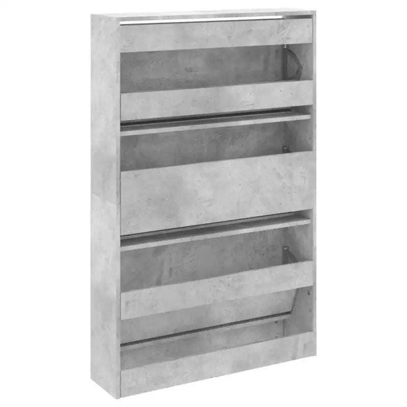 Schoenenkast 80X21X125,5 Cm Bewerkt Hout Betongrijs