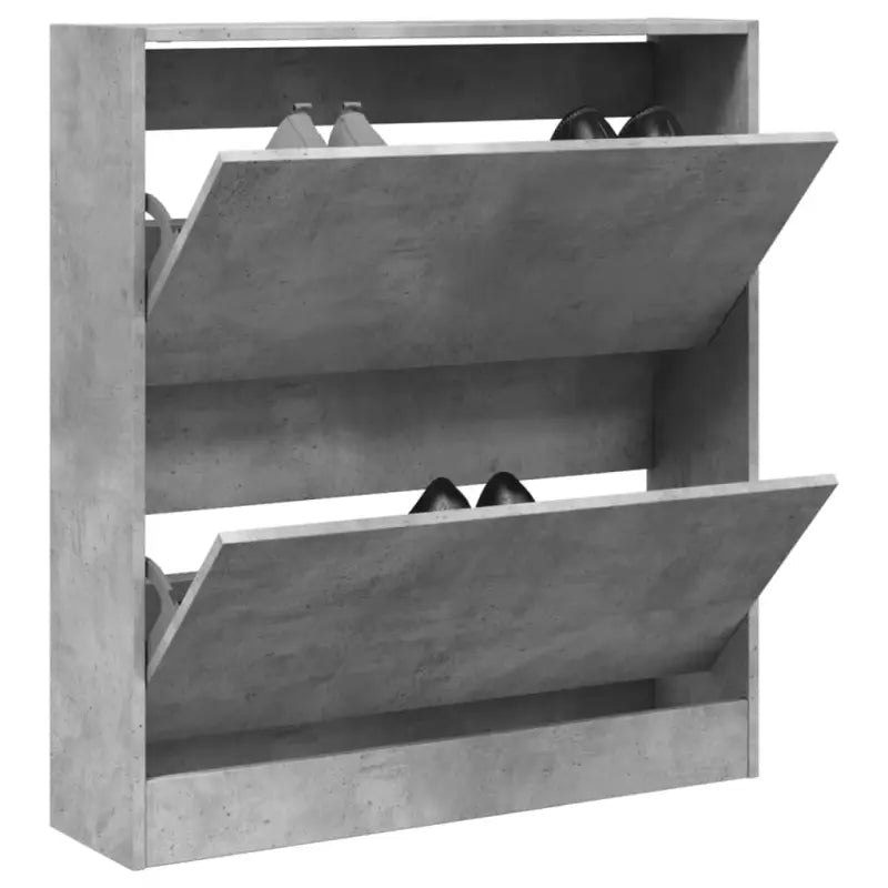 Schoenenkast 80X21X125,5 Cm Bewerkt Hout Betongrijs
