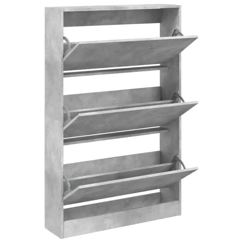 Schoenenkast 80X21X125,5 Cm Bewerkt Hout Betongrijs