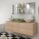 Compleet badkamermeubelset met zinken handvat for een stijlvolle uitstraling - Beige / Model 3 - Badkamermeubelsets