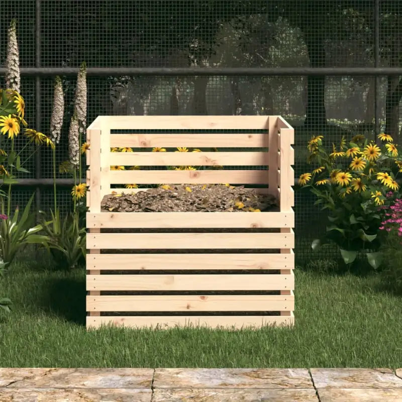 Compostbak met grote inhoud van massief grenenhout - Compostbakken