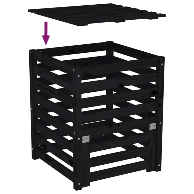 Compostbak met grote inhoud van massief grenenhout voor tuinafval - Compostbakken