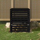 Compostbak met grote inhoud van massief grenenhout voor tuinafval - Zwart grenenhout / 82.5 x 82.5 x 99.5 cm / 1