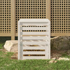 Compostbak met grote inhoud van massief grenenhout voor tuinafval - Wit grenenhout / 63.5 x 63.5 x 77.5 cm / 1