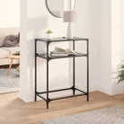 Consoletafel met glazen blad als stijlvol middelpunt van je kamer - Zwart / 60 x 35 x 81 cm / 1 - Consoletafels