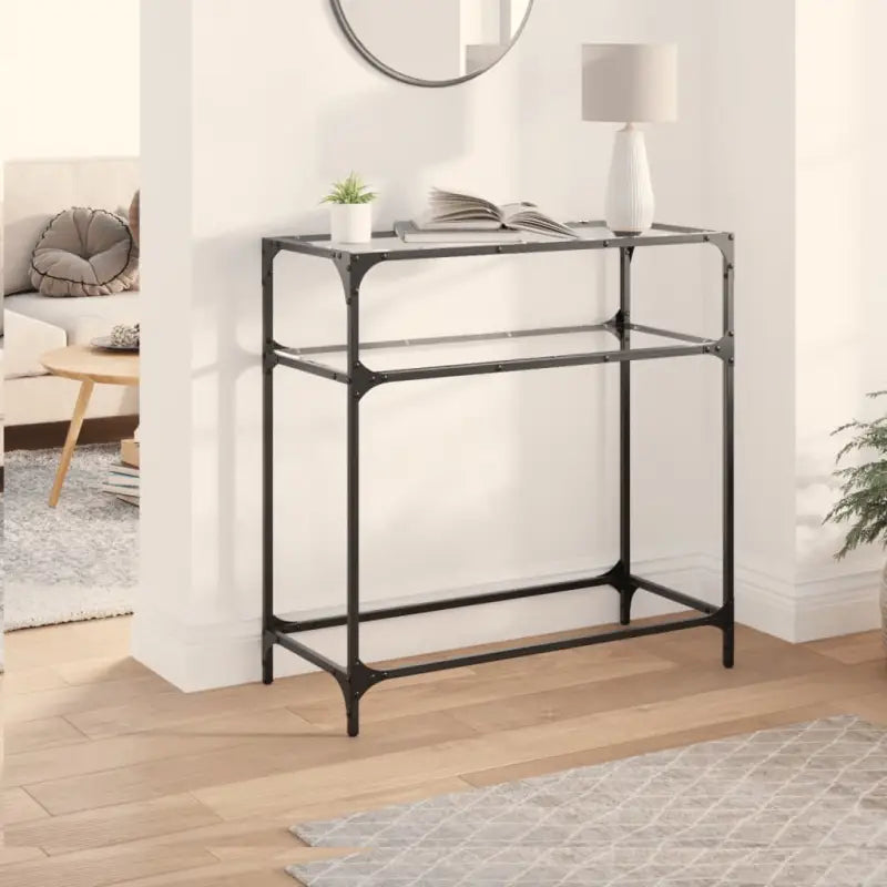 Consoletafel met glazen blad als stijlvol middelpunt van je kamer - Doorzichtig / 80 x 35 x 81 cm / 1 - Consoletafels