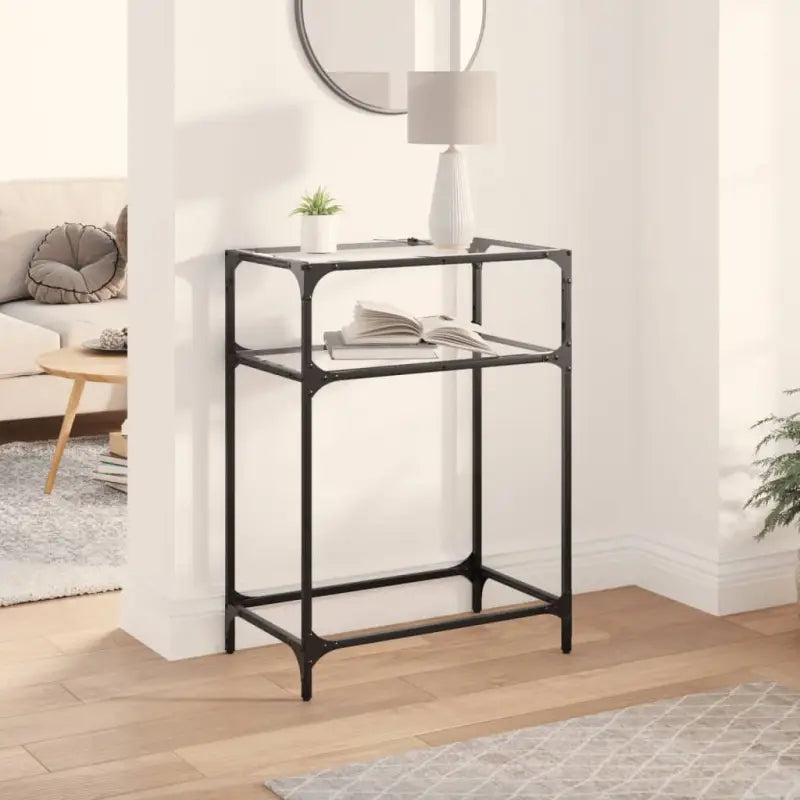 Consoletafel met glazen blad als stijlvol middelpunt van je kamer - Doorzichtig / 60 x 35 x 81 cm / 1 - Consoletafels