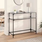Consoletafel met glazen blad als stijlvol middelpunt van je kamer - Zwart / 98 x 35 x 81 cm / 1 - Consoletafels
