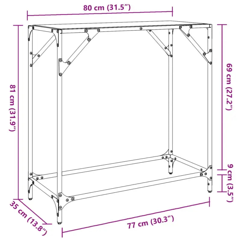 Consoletafel met glazen blad voor functionaliteit en decoratie - Consoletafels