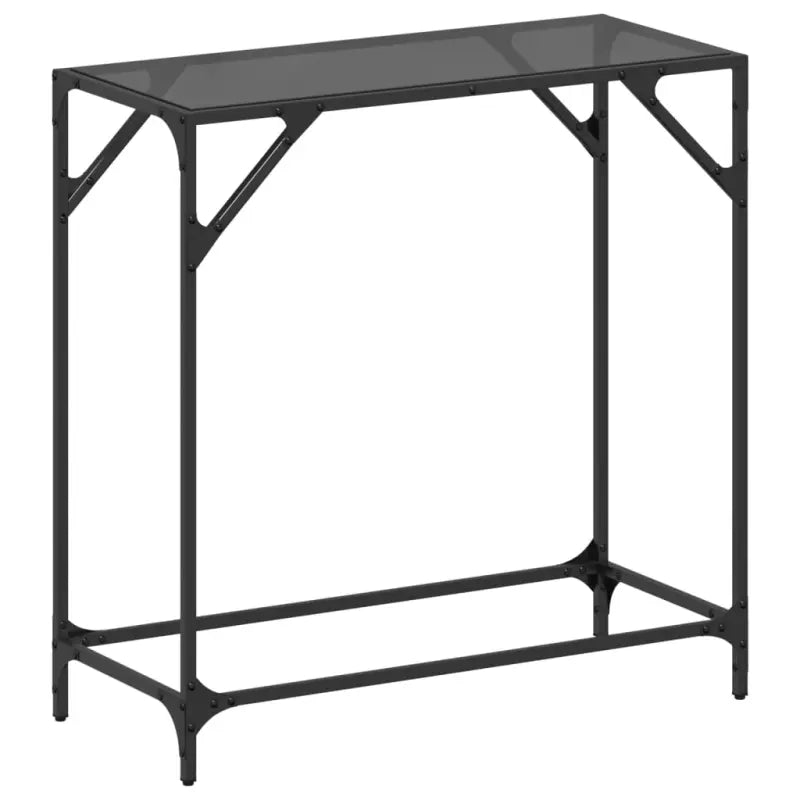 Consoletafel met glazen blad voor functionaliteit en decoratie - Zwart / 80 x 35 x 81 cm / 1 - Consoletafels